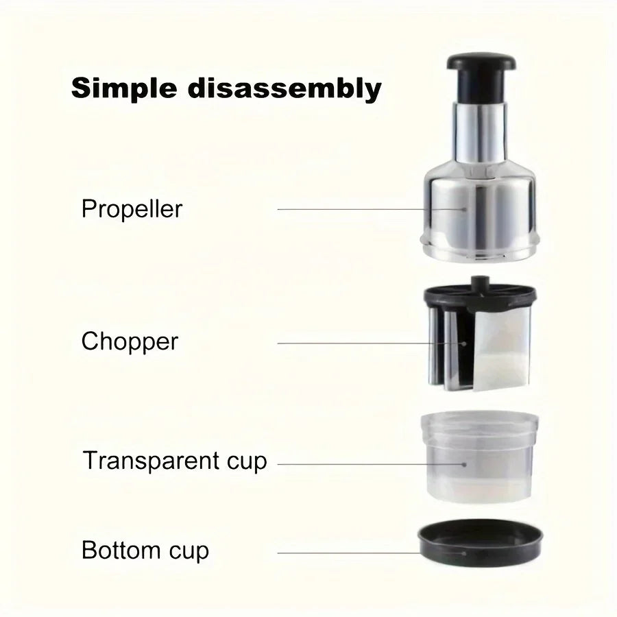 Prensador de Ajo Manual de Acero Inoxidable 304 - Cortador Vertical Multifuncional