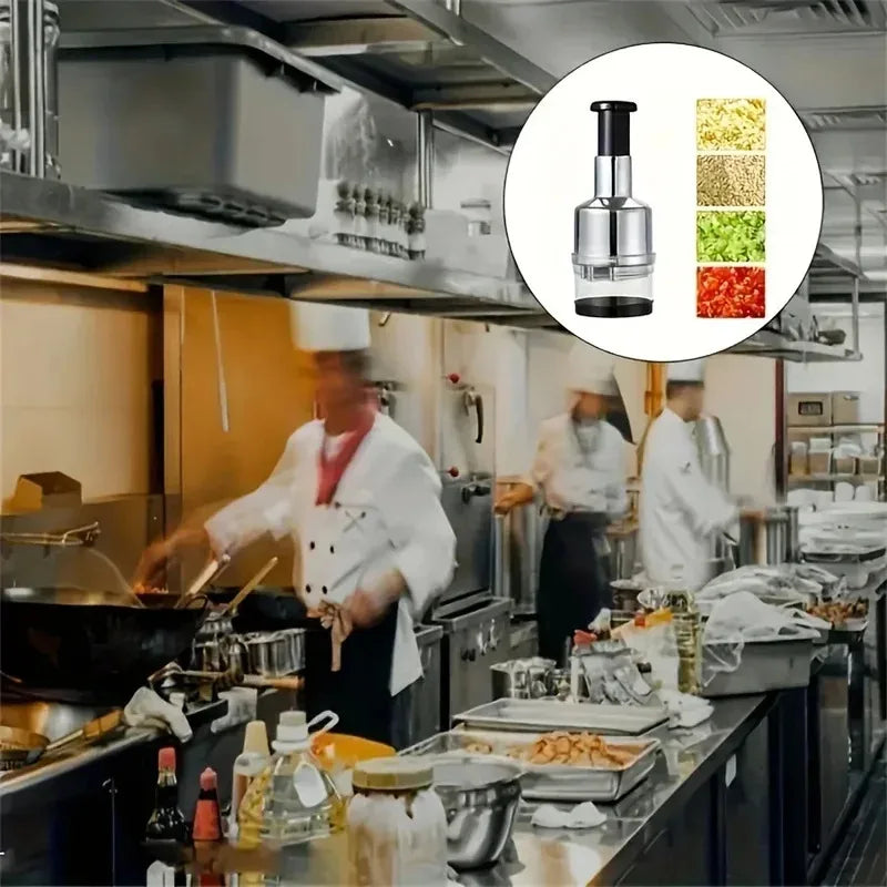 Prensador de Ajo Manual de Acero Inoxidable 304 - Cortador Vertical Multifuncional