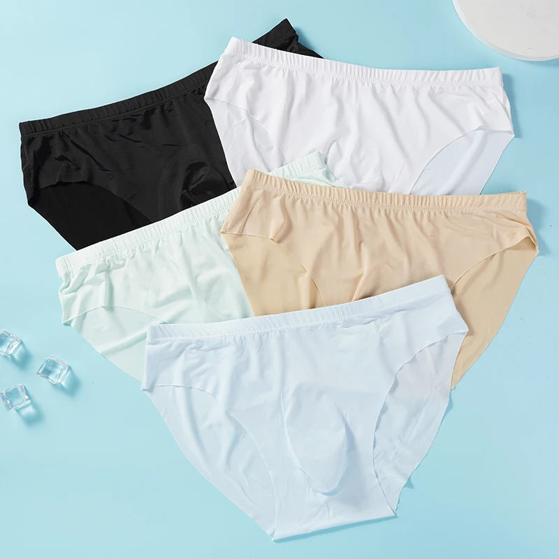 Pack de 5 Calzoncillos de Seda de Hielo para Hombre - Transpirables y de Secado Rápido