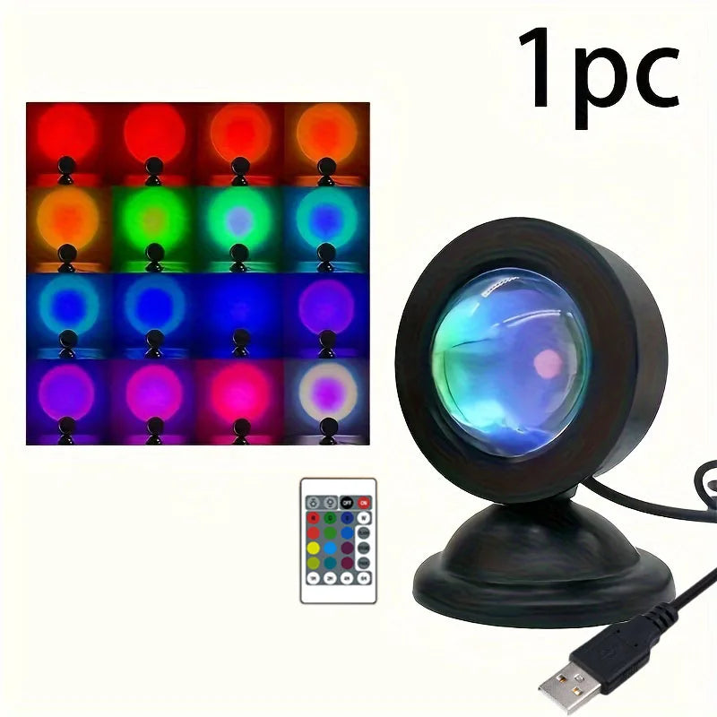 Sunset Lamp Projection Led Lights with Remote 16 Colors Night Light for Photography Selfie Party Home Living Room Bedroom Decor