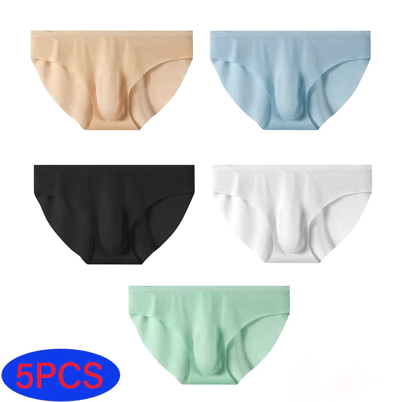 Pack de 5 Calzoncillos de Seda de Hielo para Hombre - Transpirables y de Secado Rápido
