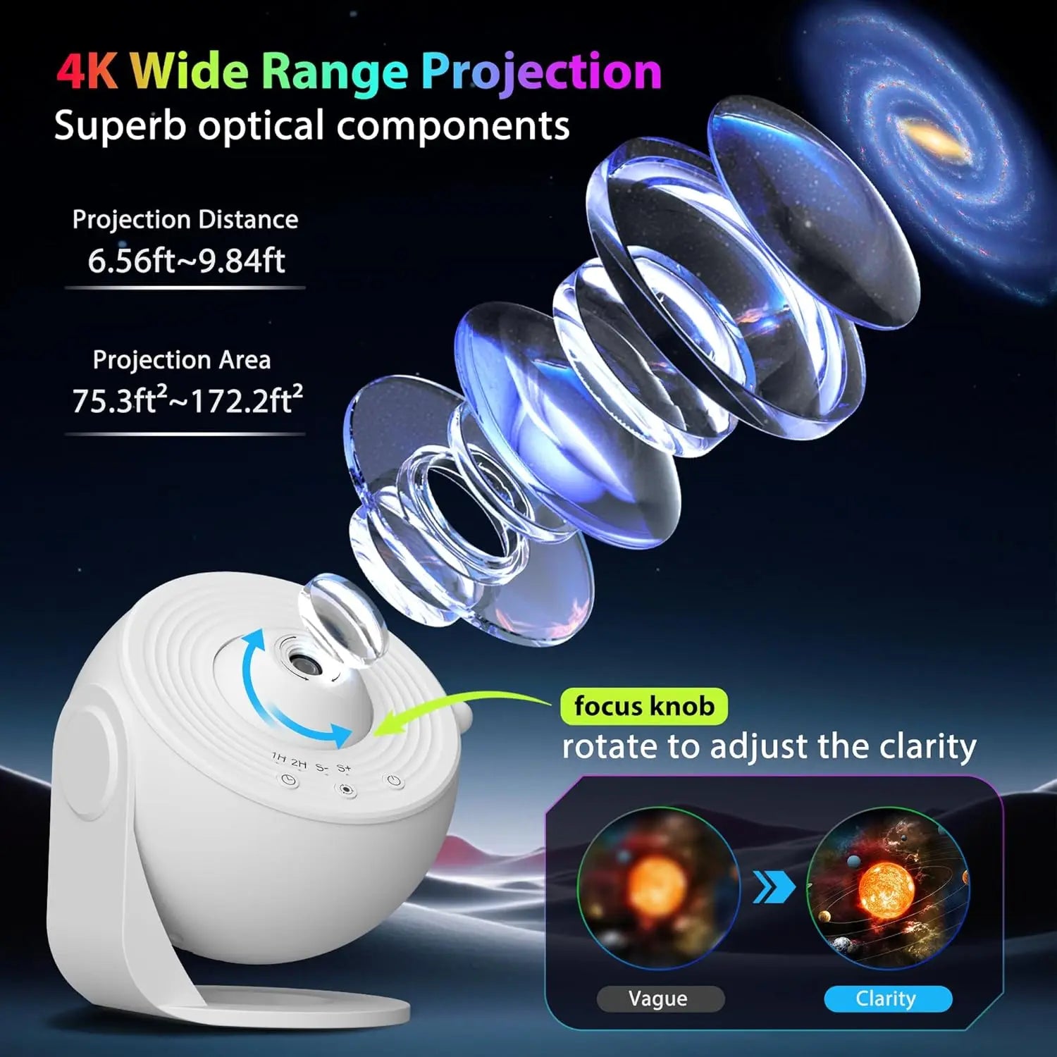 Galaxy Projector, 13 in 1 HD Planetarium Star Projector for Bedroom, 360 Rotating Galaxy Light for Kids,Ceiling,Gifts,Decoration
