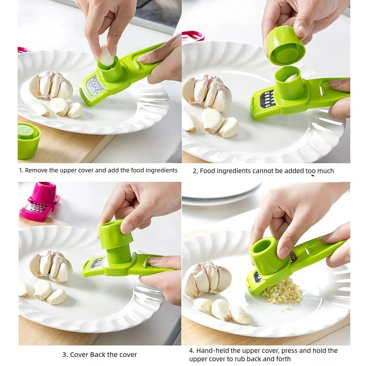 Rallador Manual de Ajo y Jengibre - Utensilio de Cocina Multifuncional