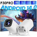 P30 PRO Smart Mini Projector Android 14 WiFi6 BT 5.0 Supports 4K 1280 * 720P Video Smart Home Theater Outdoor Portable Projector
